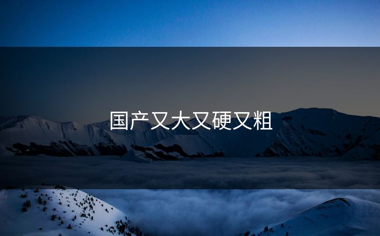 国产又大又硬又粗 国产又大又硬又粗